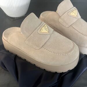 Prada platform mules